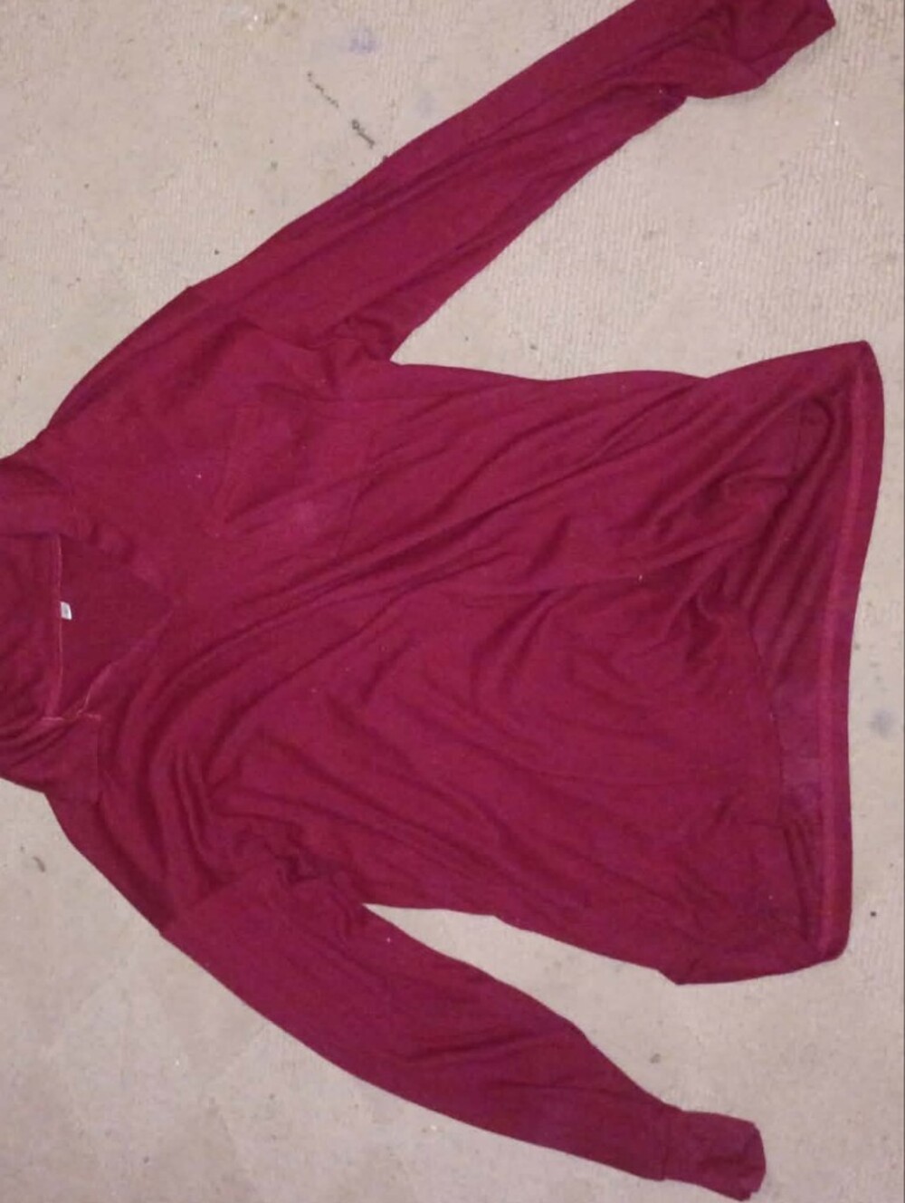 Men's Long-Sleeve V-Neck Button Up Shirt - Burgundy